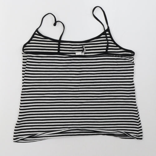H&M Womens White Striped  Basic Tank Size L