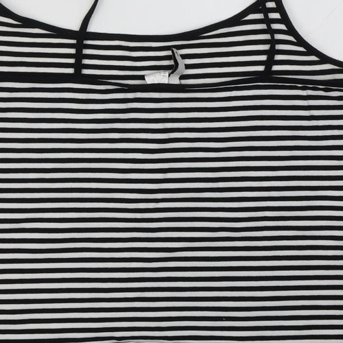H&M Womens White Striped  Basic Tank Size L