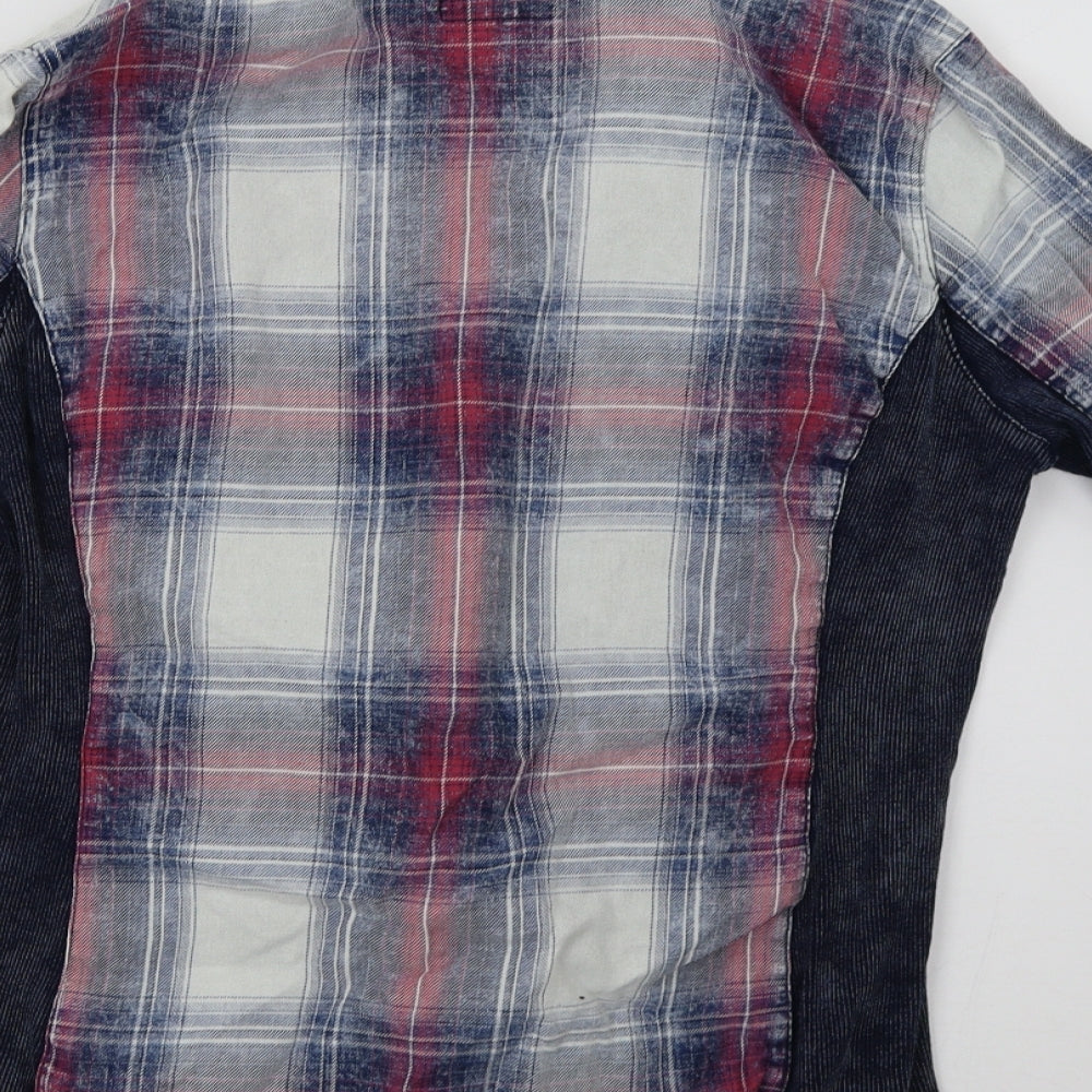 CI SONO Womens Red Check  Basic Button-Up Size L
