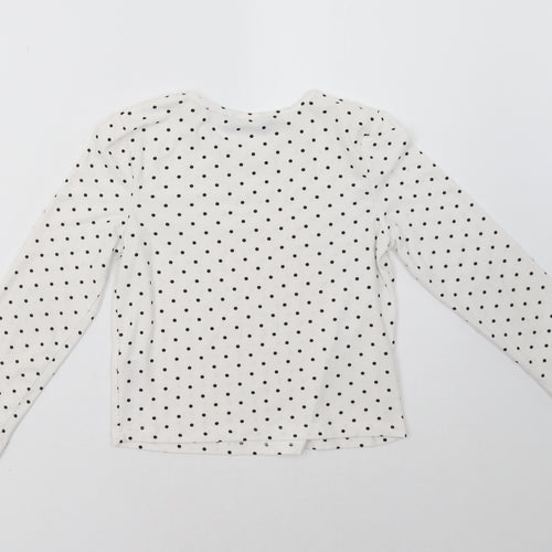 Primark Girls White Polka Dot  Pullover Sweatshirt Size 7-8 Years