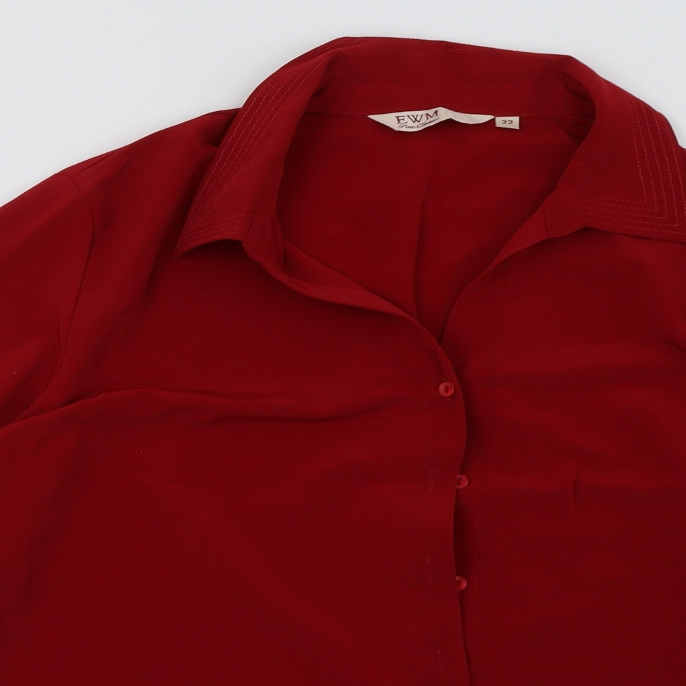 EWM Womens Red   Basic Button-Up Size 20