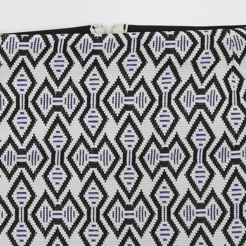 New Look Womens Blue Geometric  A-Line Skirt Size 12