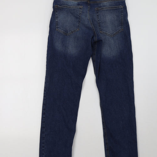 F&F Mens Blue  Denim Straight Jeans Size 32 L30 in