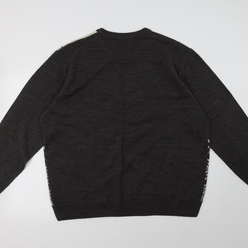 Premier Man Mens Grey Geometric  Pullover Sweatshirt Size XL