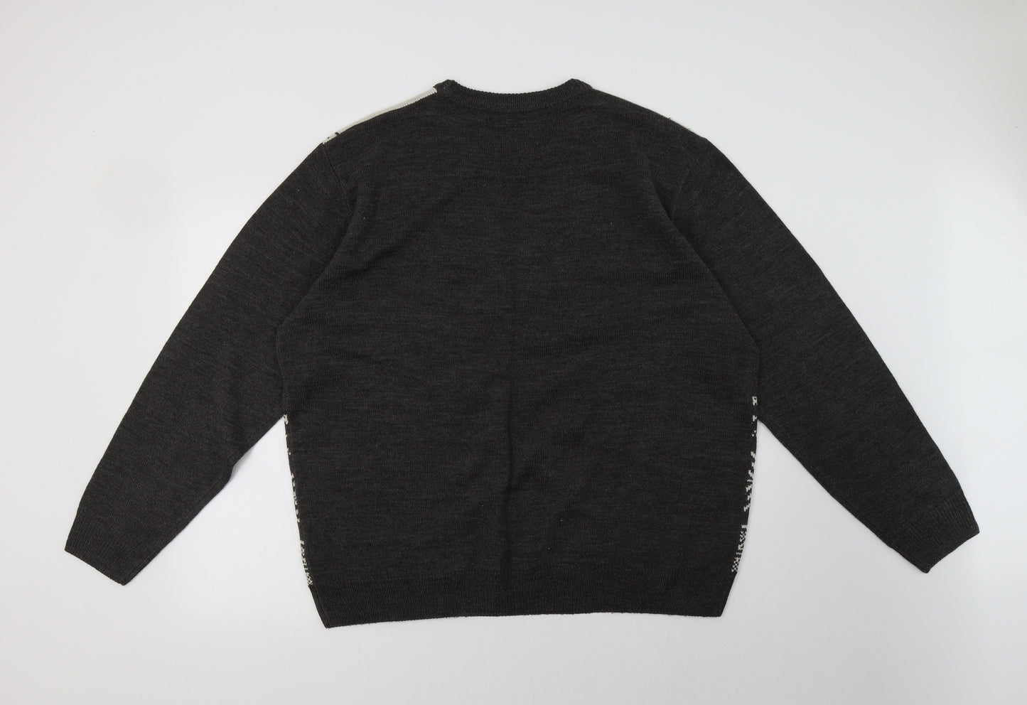 Premier Man Mens Grey Geometric  Pullover Sweatshirt Size XL