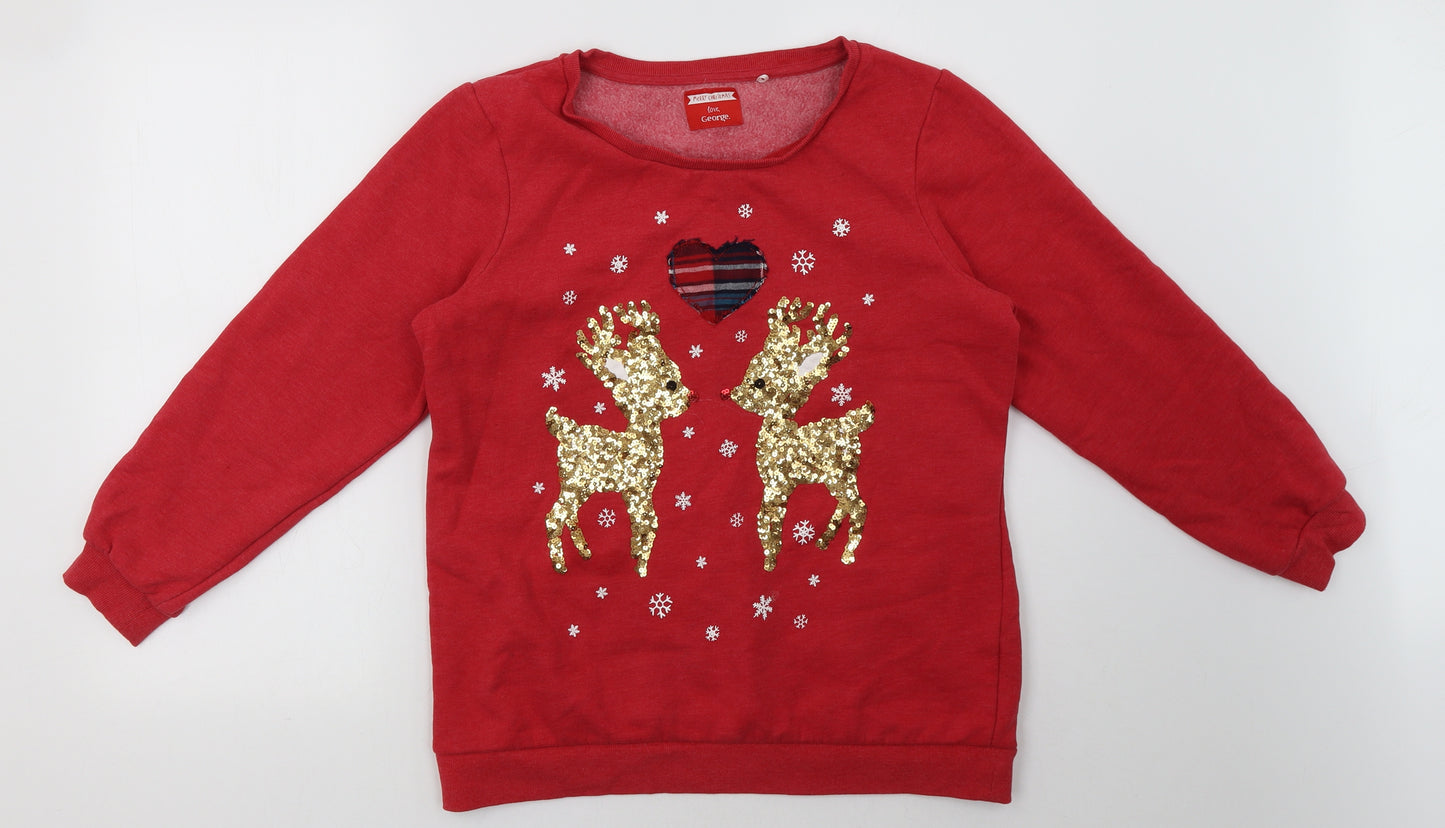 George Womens Red   Pullover Sweatshirt Size 14  - christmas