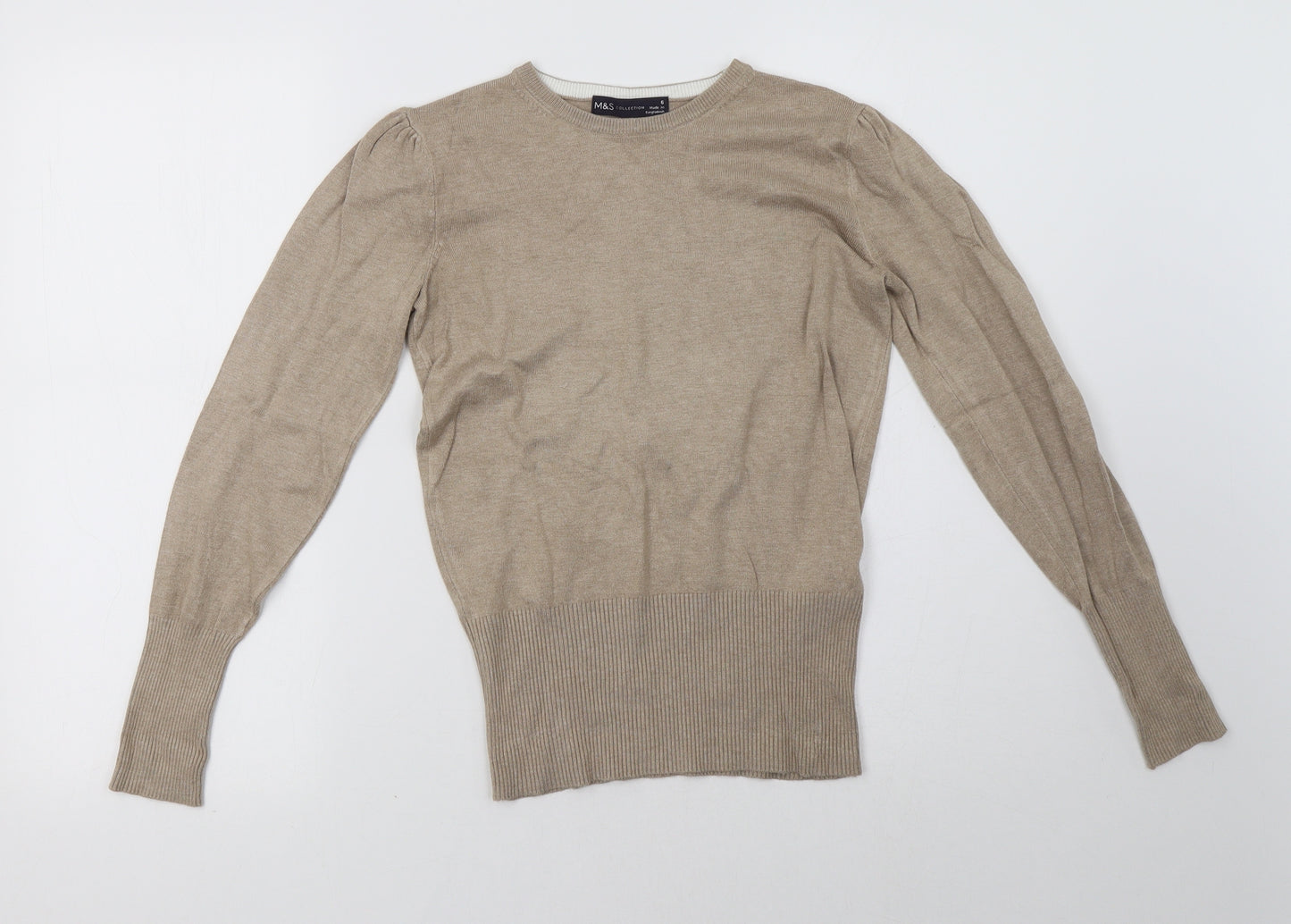 Marks and Spencer Womens Beige   Pullover Sweatshirt Size 6