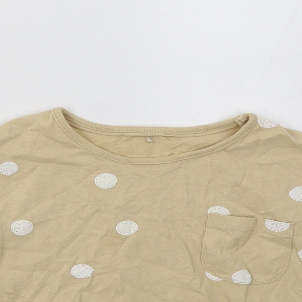 George Girls Beige Polka Dot  Pullover Sweatshirt Size 2-3 Years