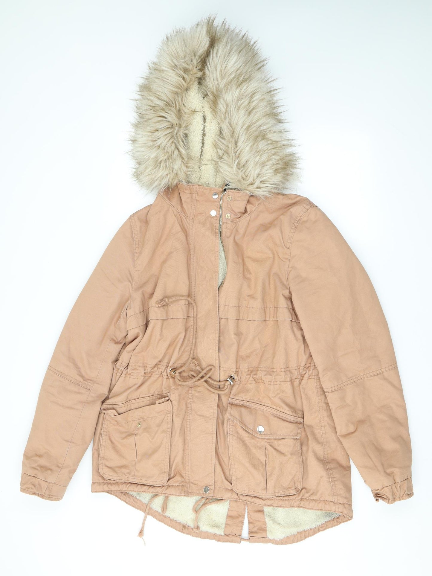 H&M Womens Pink   Overcoat Coat Size 14