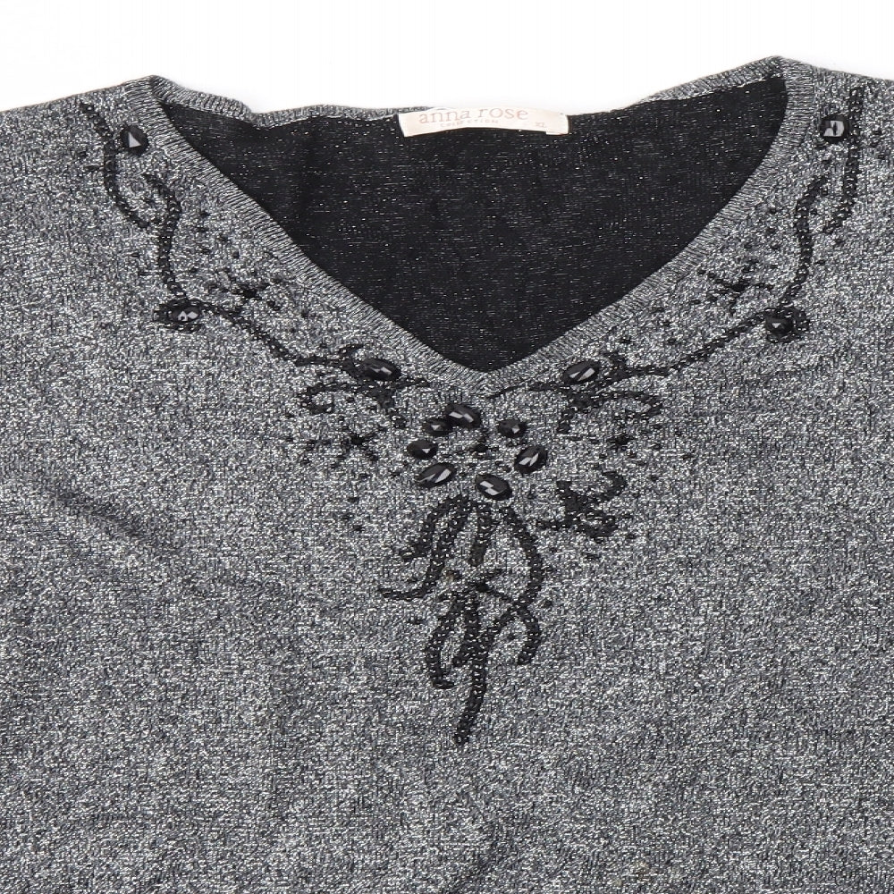 Anna Rose Womens Silver   Pullover Jumper Size XL