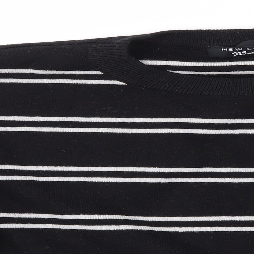 New Look Girls Black Striped  Pullover Jumper Size 14-15 Years