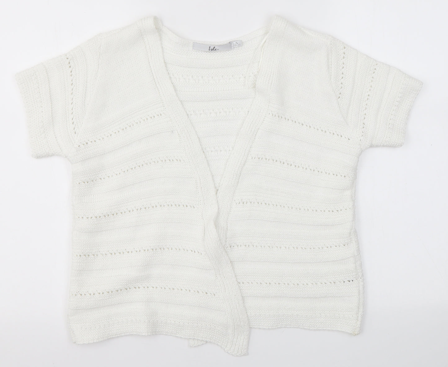 Isle Womens White   Cardigan Jumper Size S