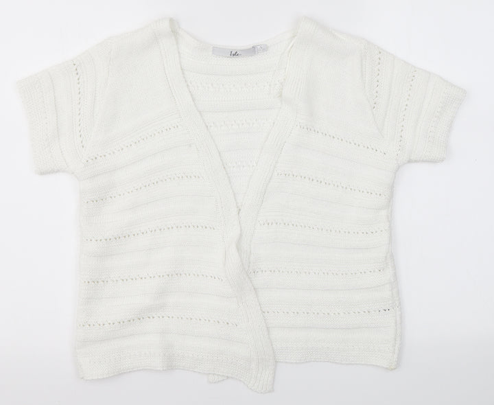 Isle Womens White   Cardigan Jumper Size S