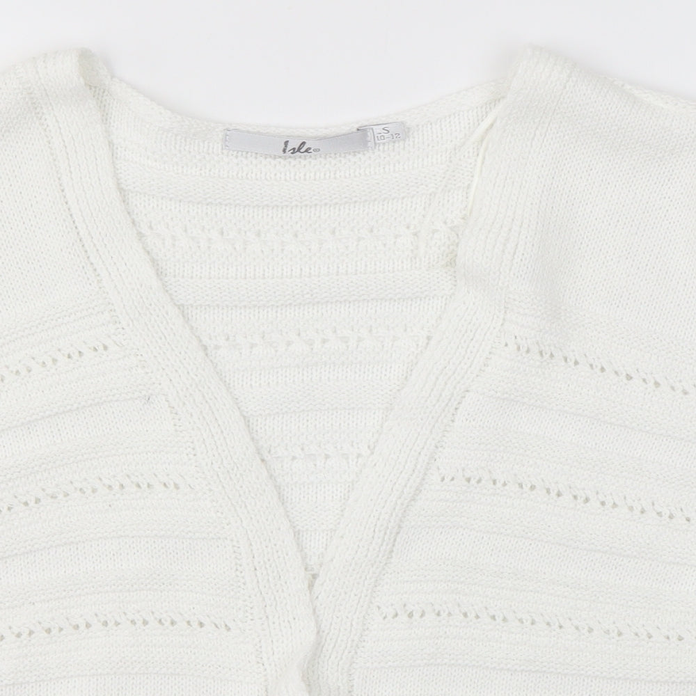 Isle Womens White   Cardigan Jumper Size S