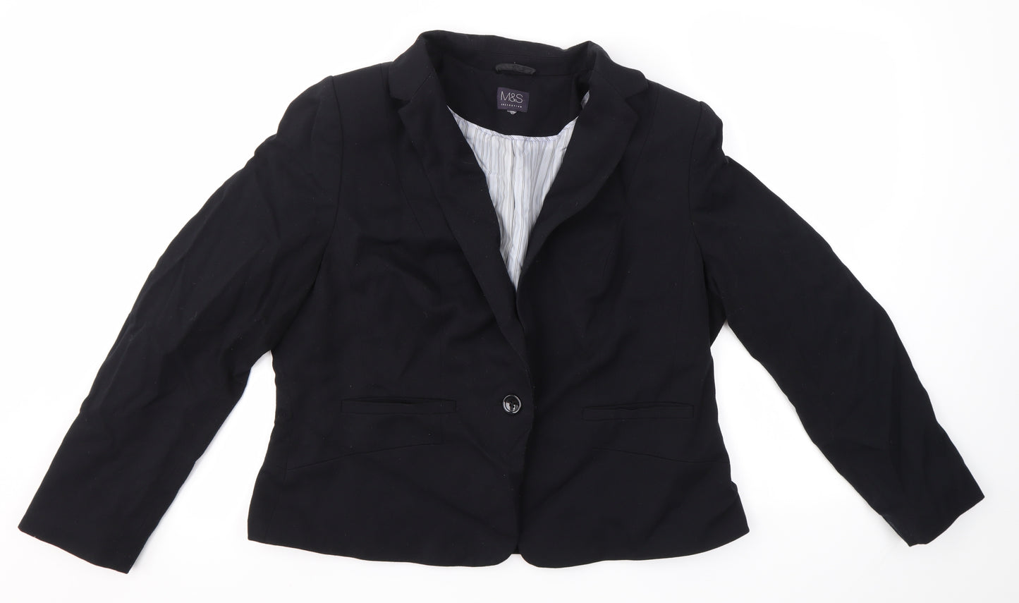 M&S Womens Black   Jacket Blazer Size 18