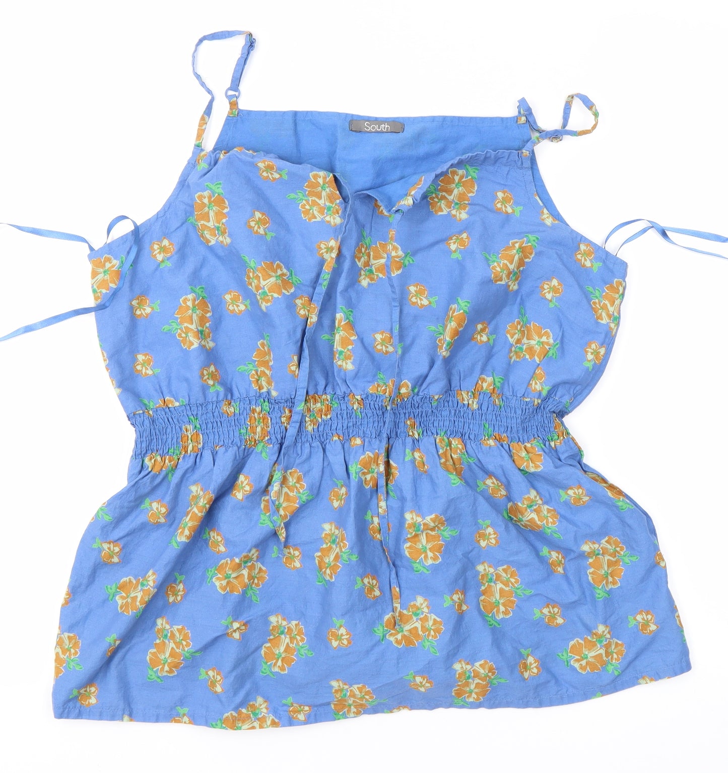 South Womens Blue Floral  Camisole Blouse Size 14