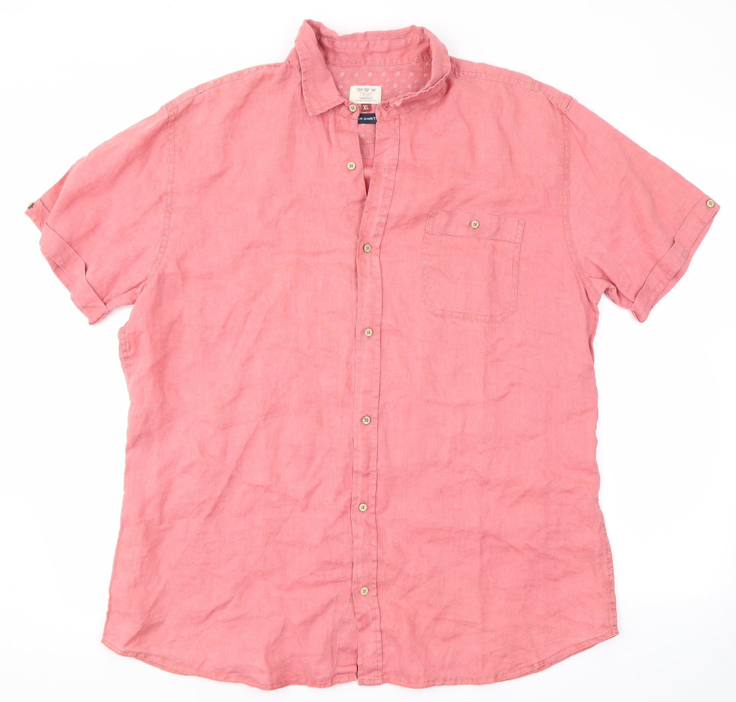 NEXT Mens Pink    Button-Up Size XL