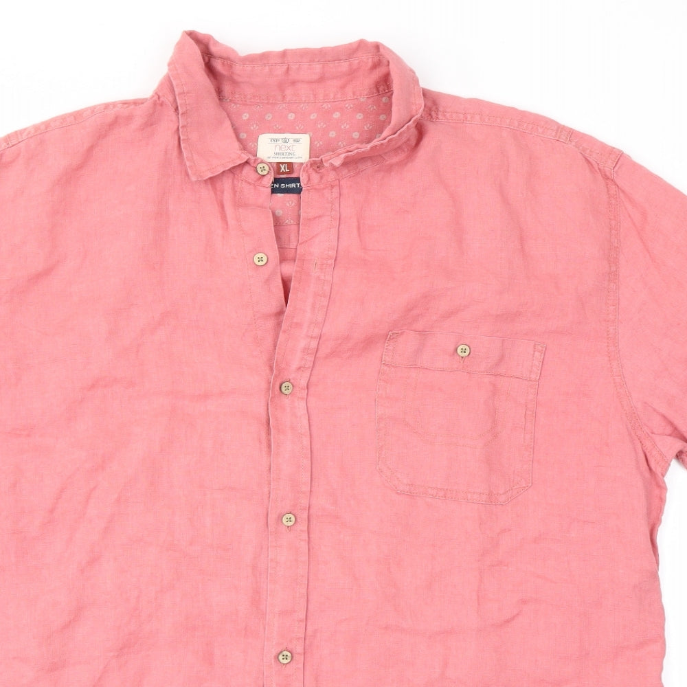 NEXT Mens Pink    Button-Up Size XL