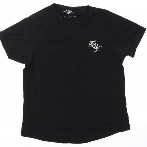 FCUK Mens Black    T-Shirt Size L