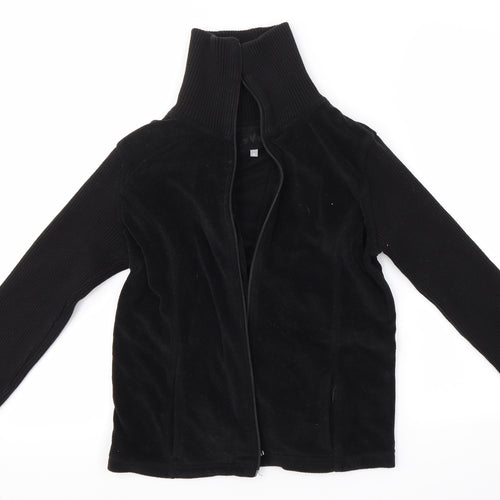 M&S Womens Black   Full Zip Jumper Size M