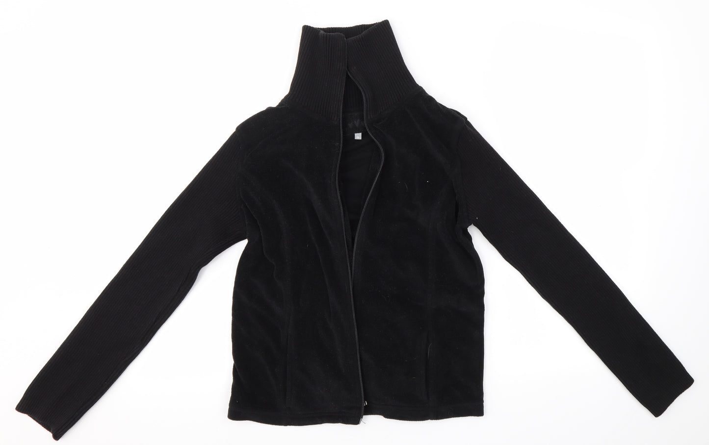 M&S Womens Black   Full Zip Jumper Size M
