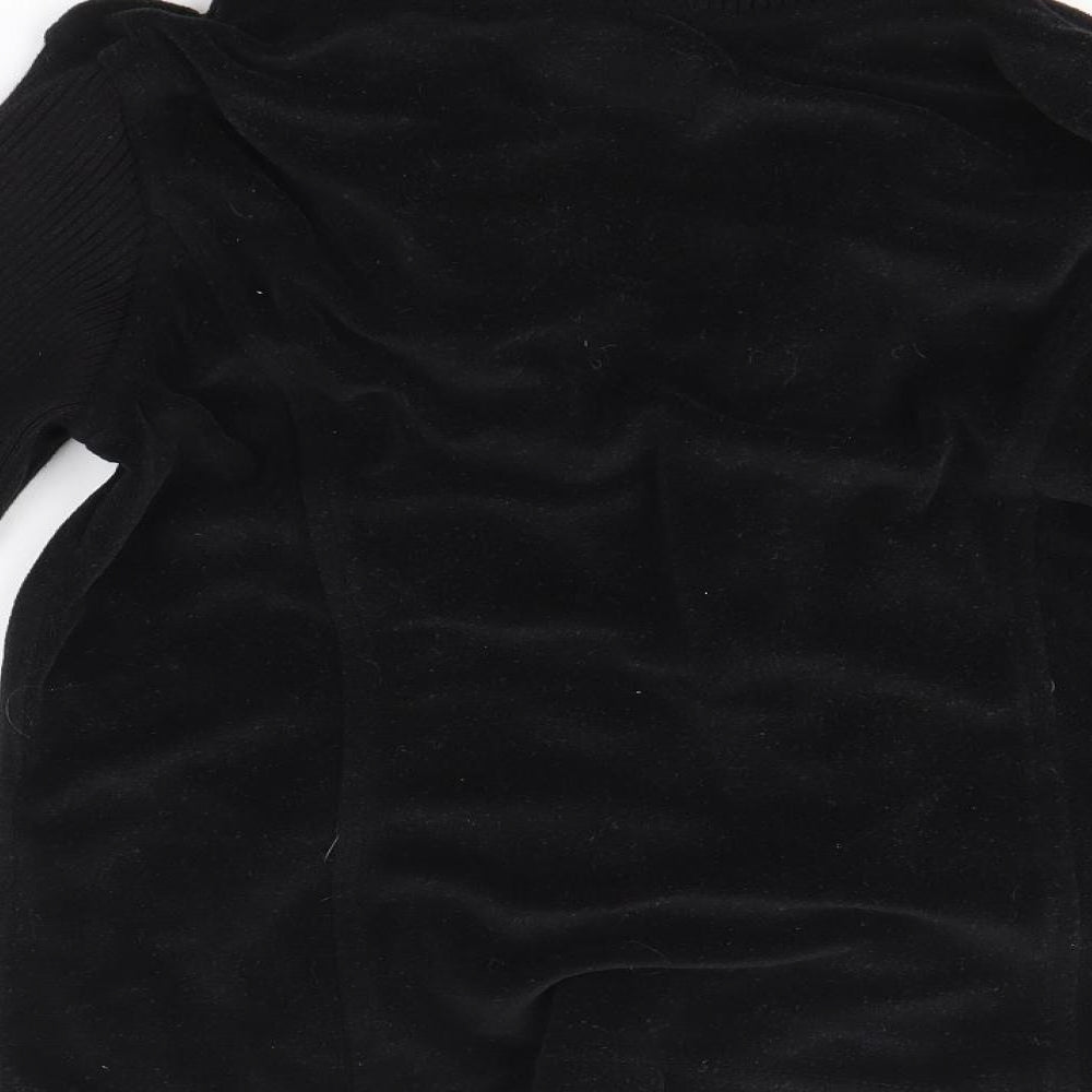 M&S Womens Black   Full Zip Jumper Size M