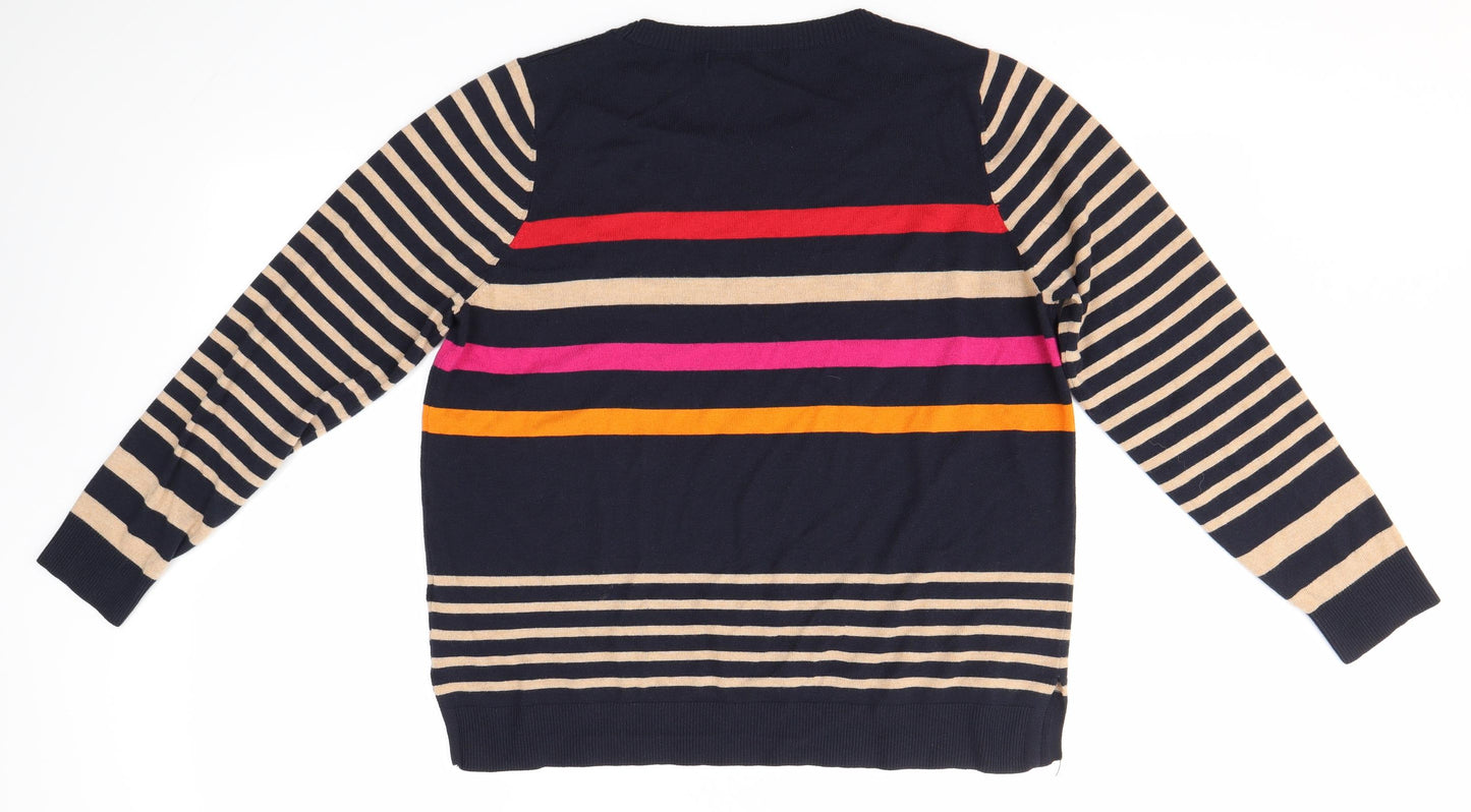 NEXT Womens Multicoloured Striped  Pullover Jumper Size 16