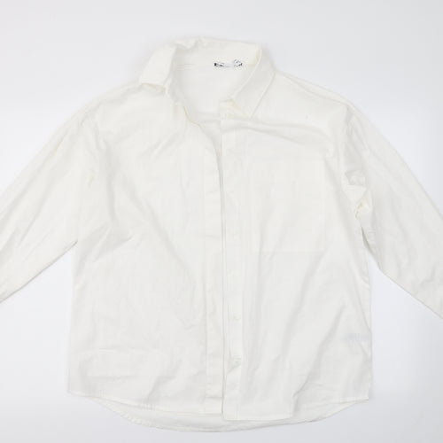 ASOS Womens White   Basic Button-Up Size 6  - Very Oversized