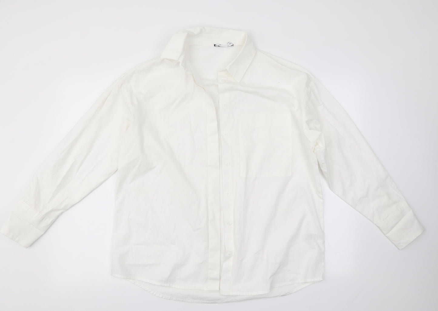 ASOS Womens White   Basic Button-Up Size 6  - Very Oversized