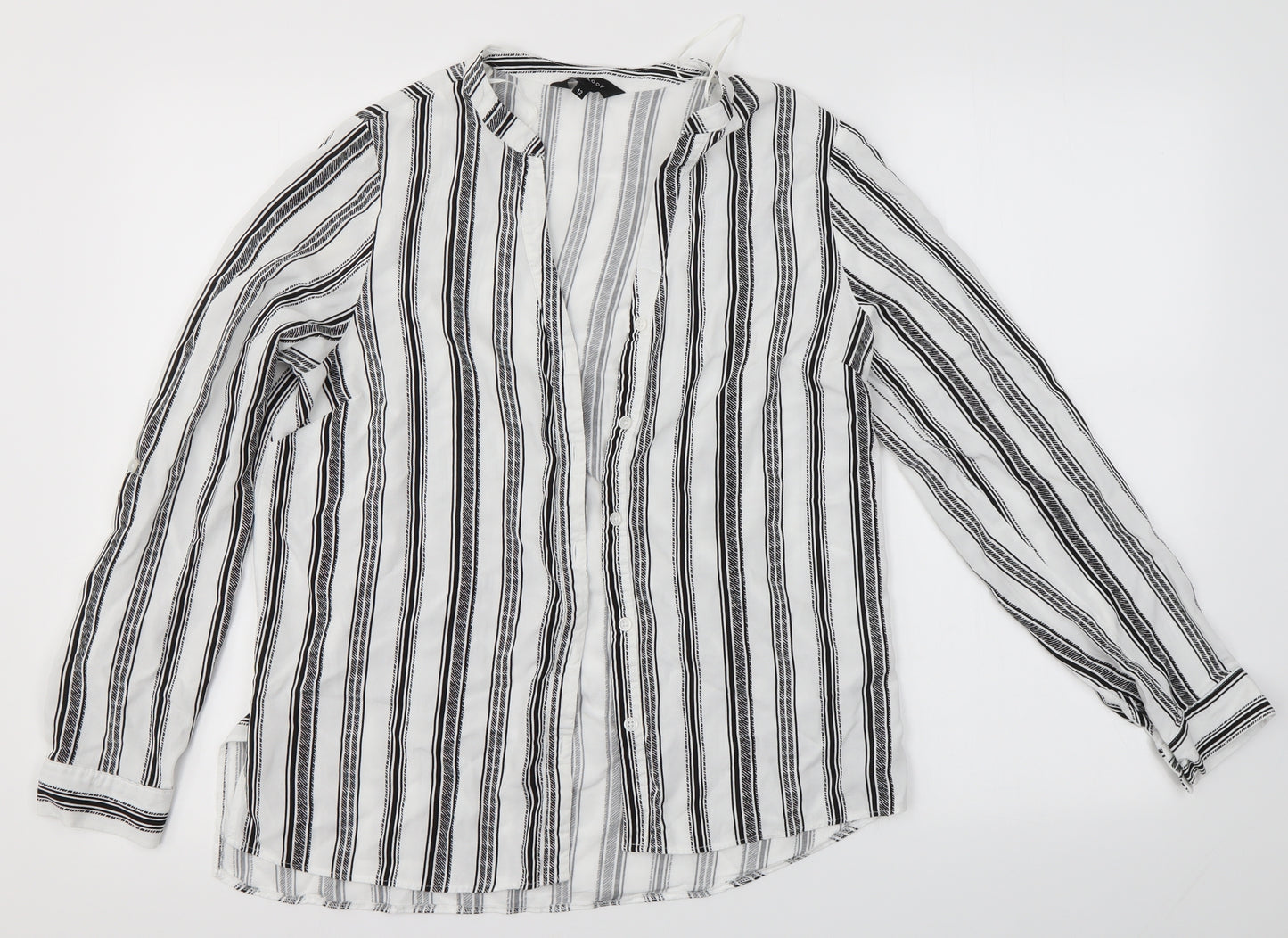New Look Womens Multicoloured Striped  Basic Button-Up Size 12