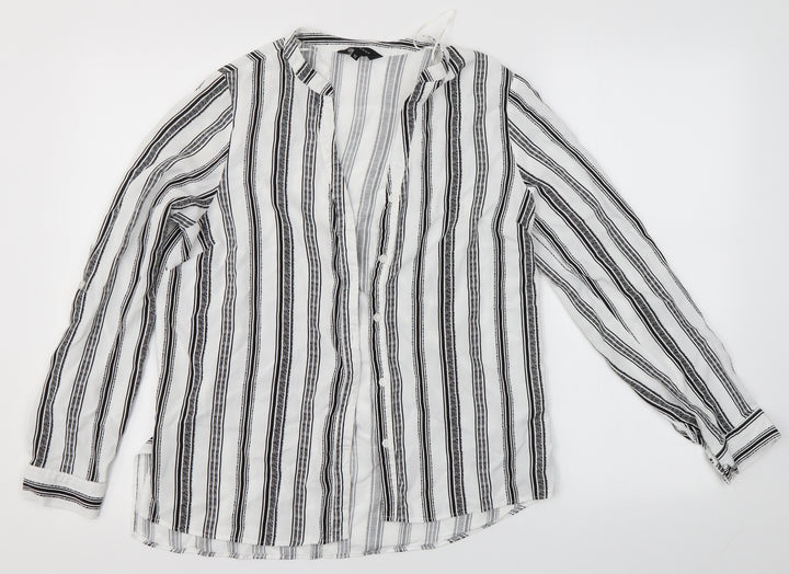 New Look Womens Multicoloured Striped  Basic Button-Up Size 12