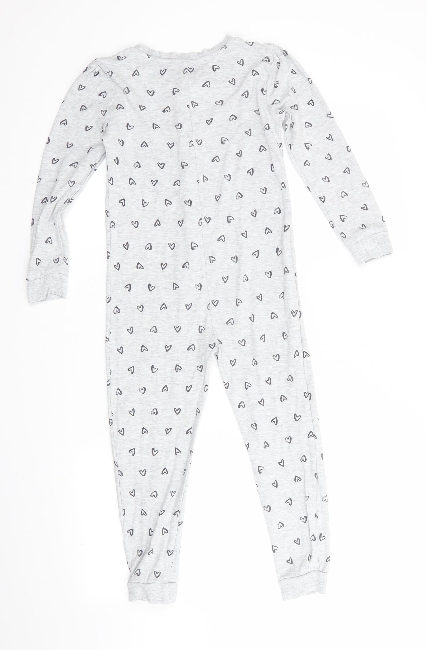 George Girls Grey Geometric   One Piece Size 7-8 Years  - Heart Print