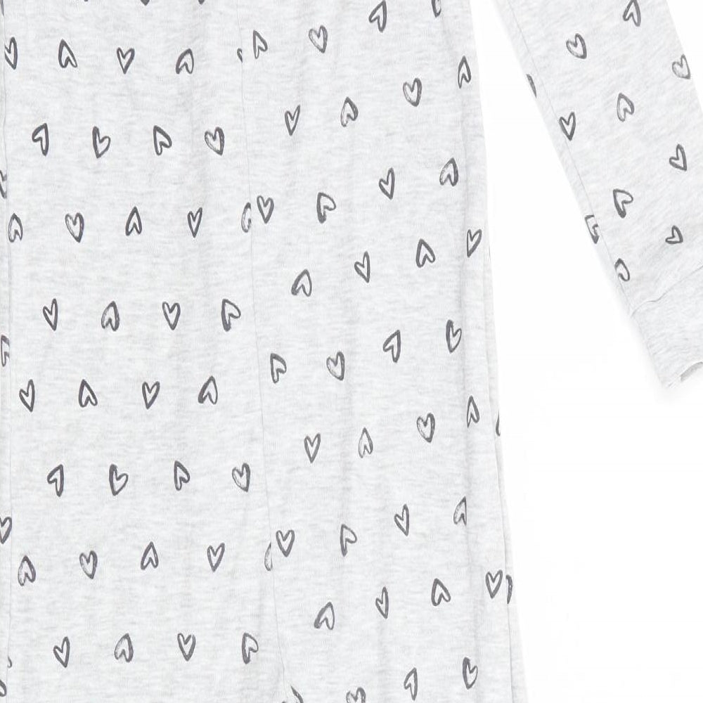 George Girls Grey Geometric   One Piece Size 7-8 Years  - Heart Print