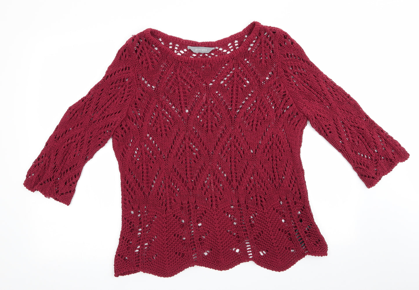 Principles Womens Brown   Pullover Jumper Size 20  - Open Knit