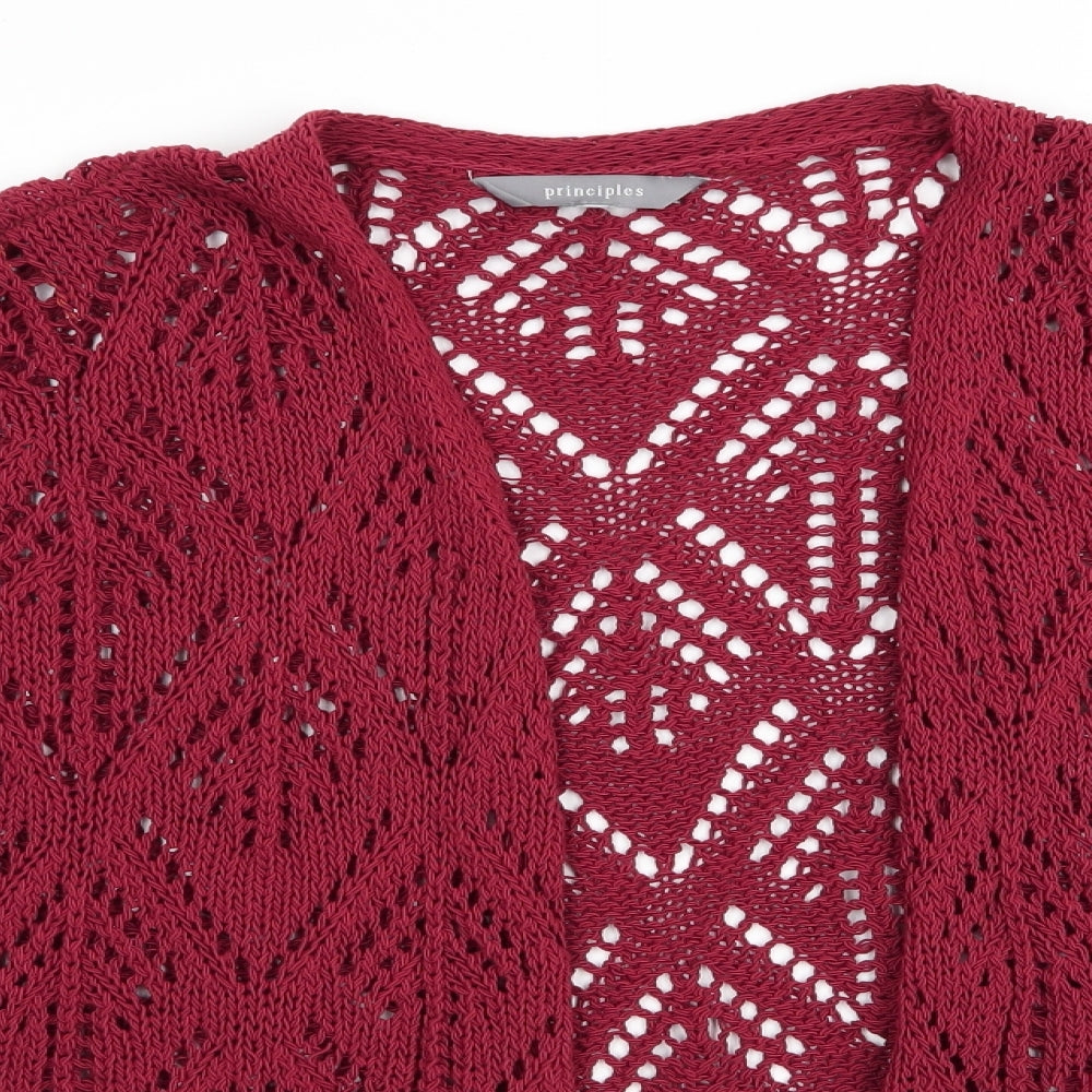 Principles  Womens Brown Geometric  Cardigan Jumper Size 22  - Open knit