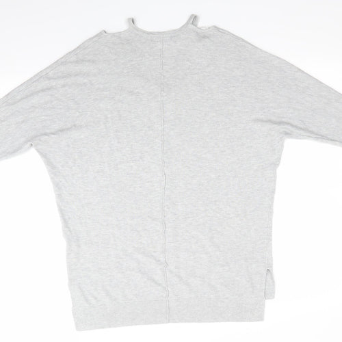 Knitwear by F&F Womens Grey   Pullover Jumper Size 8  - Shoulder cut out