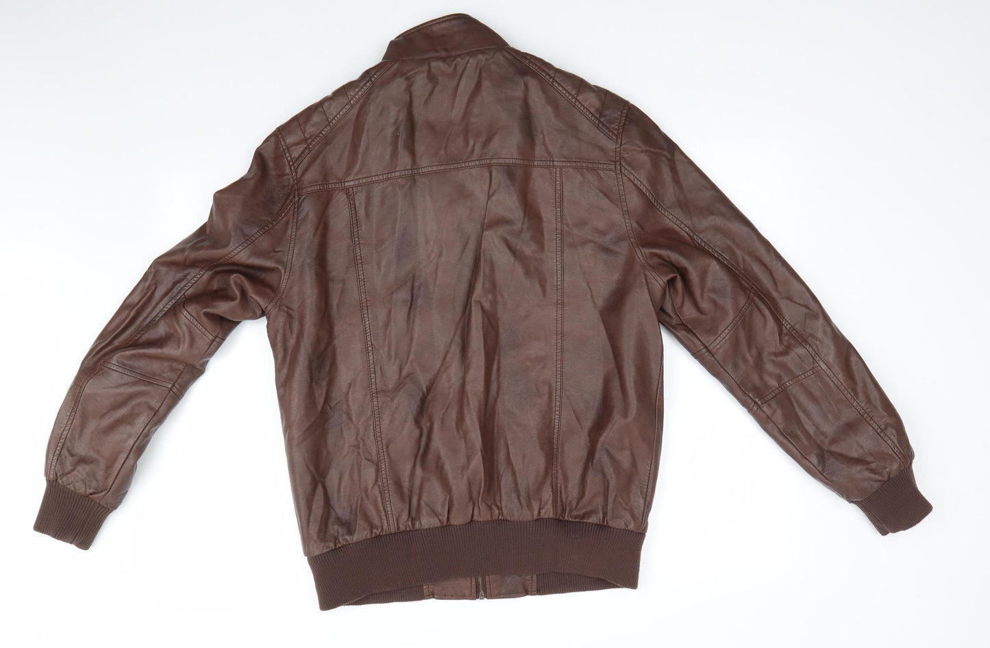 Cedar Wood State Mens Brown   Bomber Jacket Coat Size M  - Leather Look Jacket