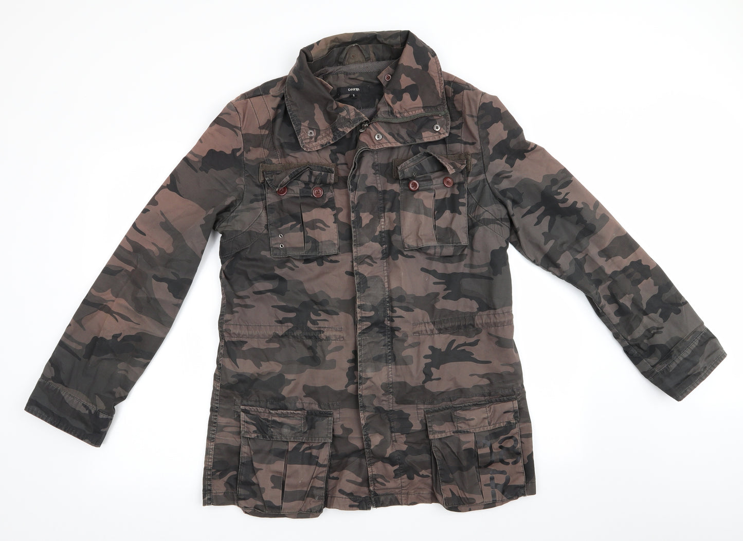 George Mens Brown Camouflage  Anorak Coat Size S