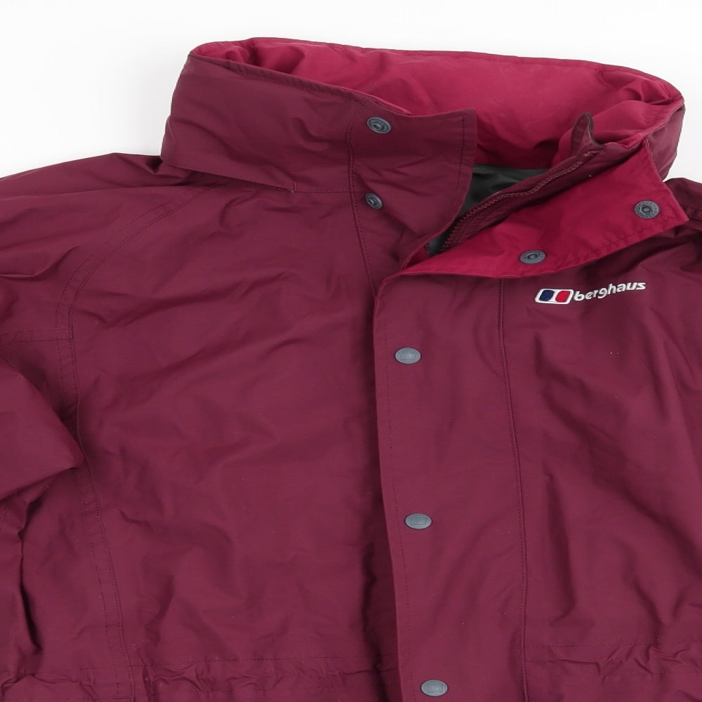 Berghaus Womens Purple   Rain Coat Coat Size 12  - Hood in collar Burgandy