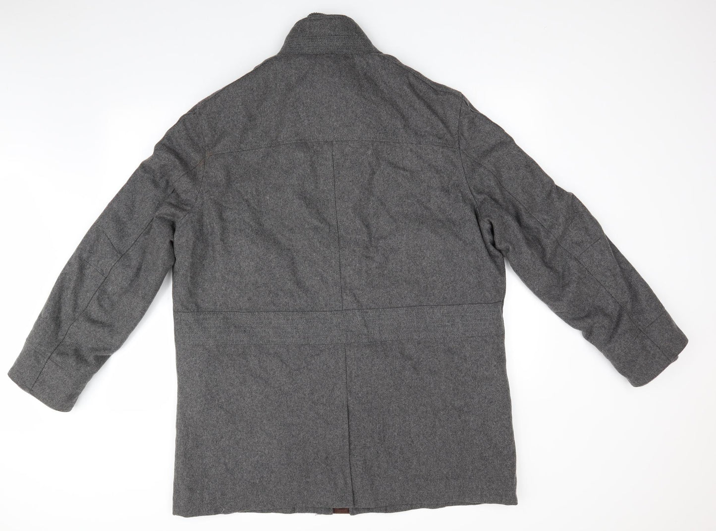 J Hampton & Sons Mens Grey   Overcoat Coat Size 2XL  - Double Zipped Felt like texture Heavyweight