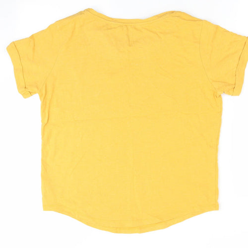 NEXT Womens Yellow Solid   Pyjama Top Size S  - Tis the season to be cosy Mustard Colour