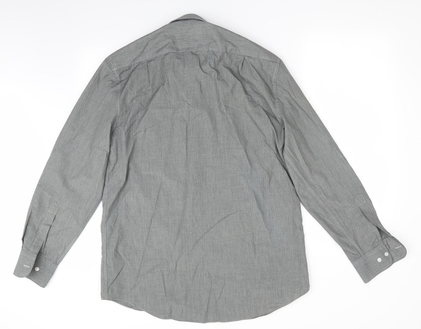 Marks and Spencer Mens Green    Dress Shirt Size 16  - Green Grey
