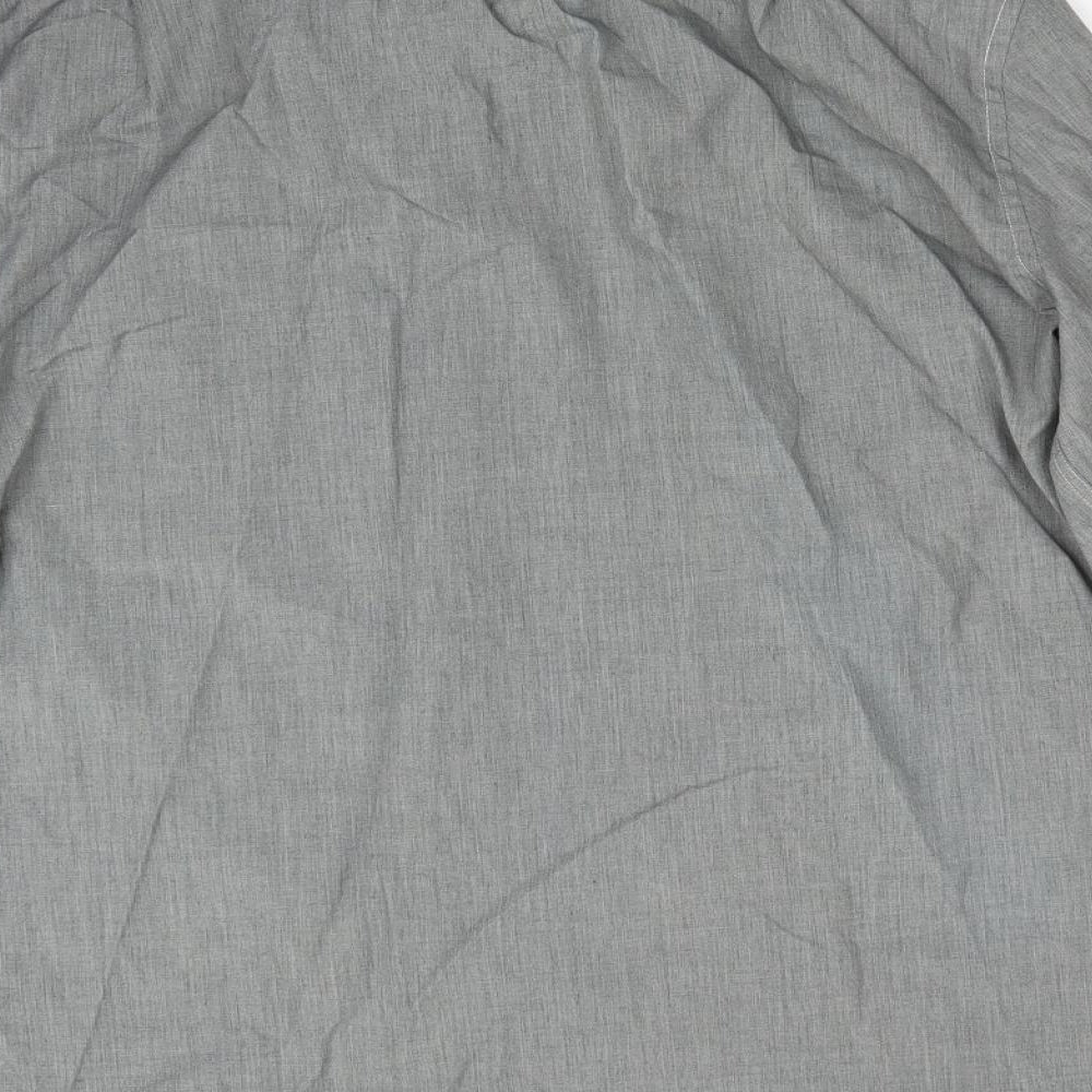 Marks and Spencer Mens Green    Dress Shirt Size 16  - Green Grey