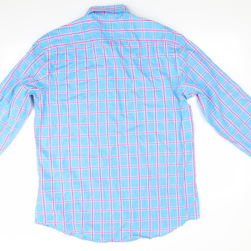 Loensee  Mens Blue Check   Button-Up Size 4XL  - Light blue & pink Check