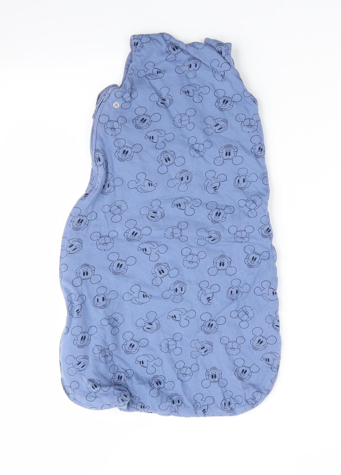 Disney Baby at George Boys Blue Animal Print  Coverall One-Piece Size 0-3 Months  - Mickey Mouse Print