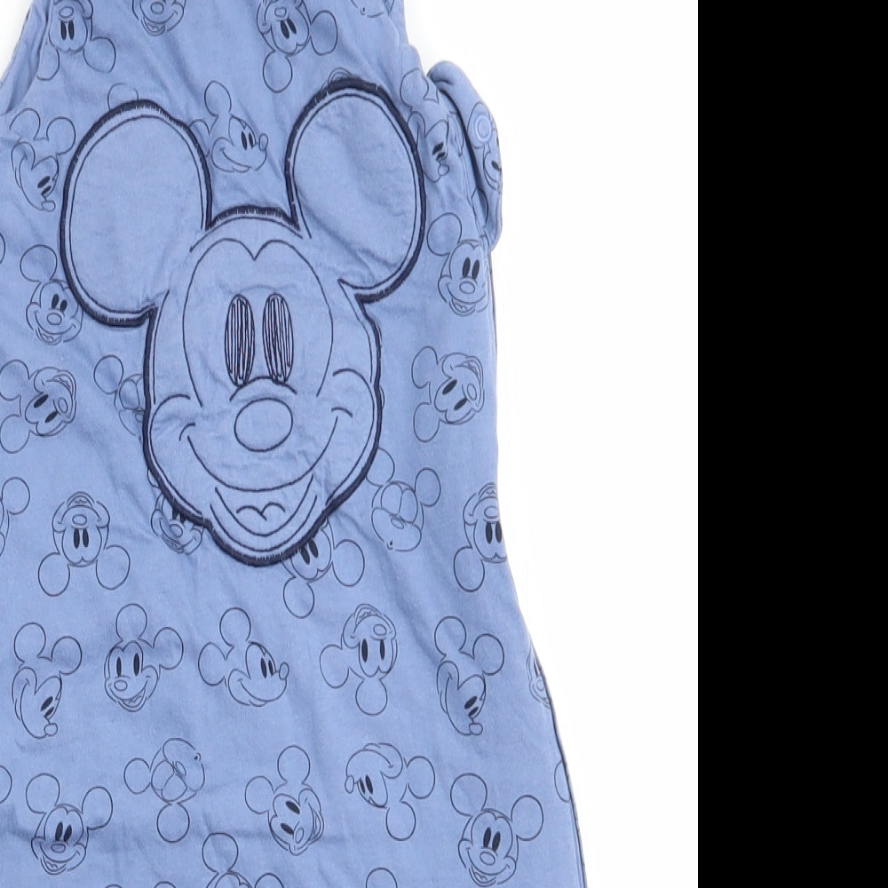 Disney Baby at George Boys Blue Animal Print  Coverall One-Piece Size 0-3 Months  - Mickey Mouse Print