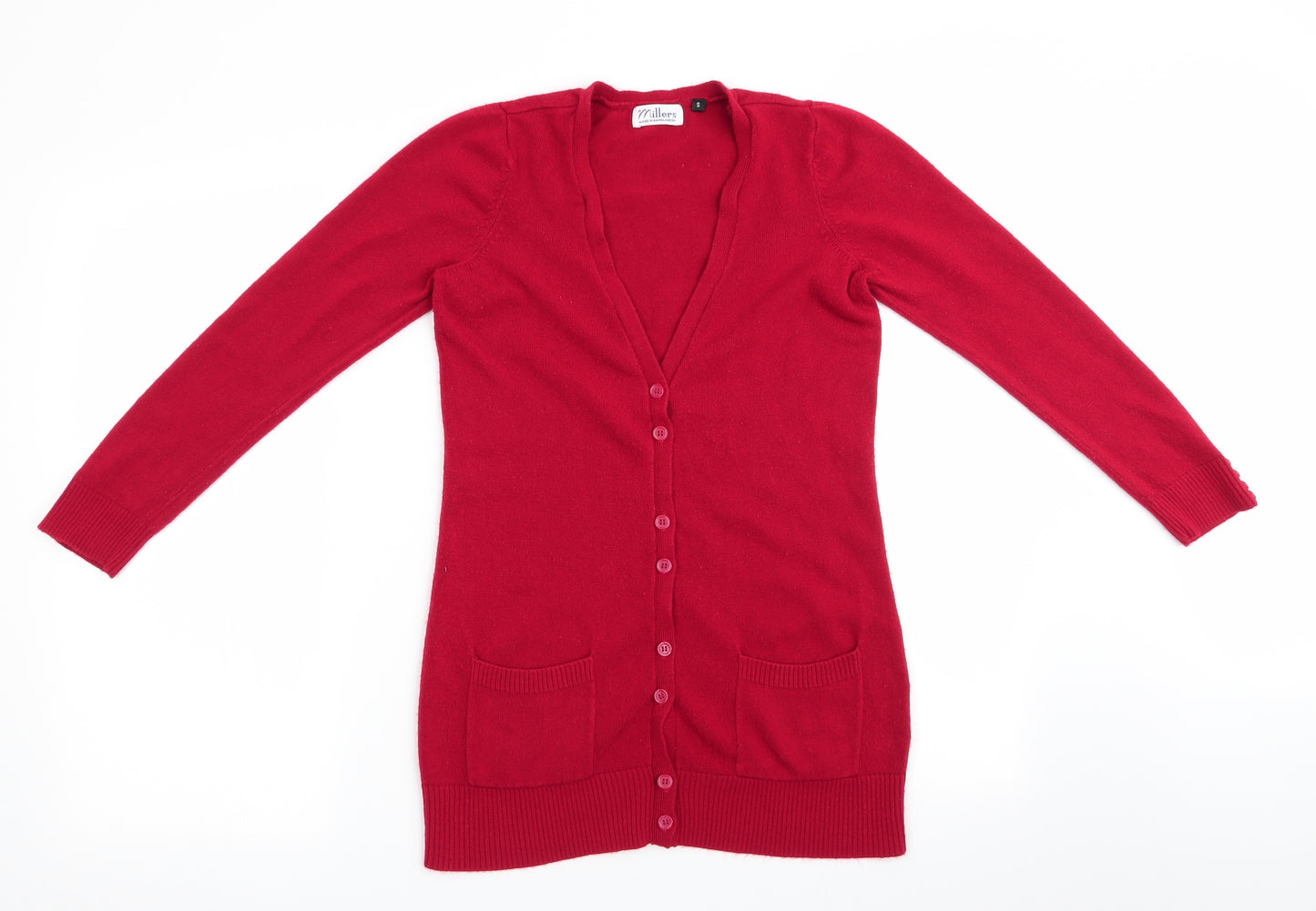 Millers Womens Red   Cardigan Jumper Size S  - Longline Cardigan