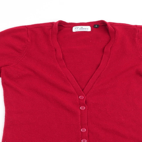 Millers Womens Red   Cardigan Jumper Size S  - Longline Cardigan
