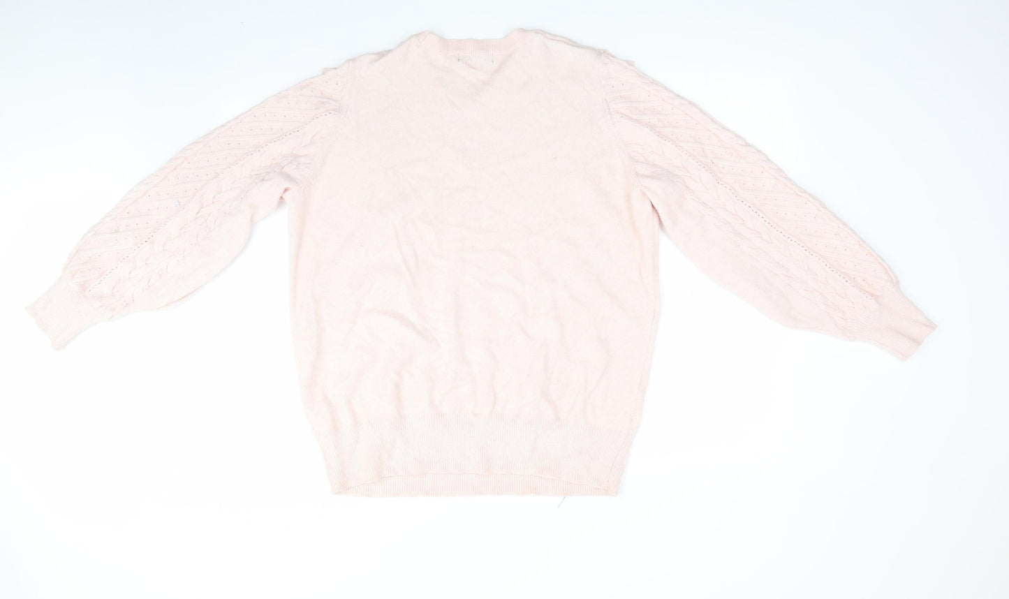 Florence and Fred Womens Pink Geometric  Pullover Jumper Size 10  - Frilled Front Detail