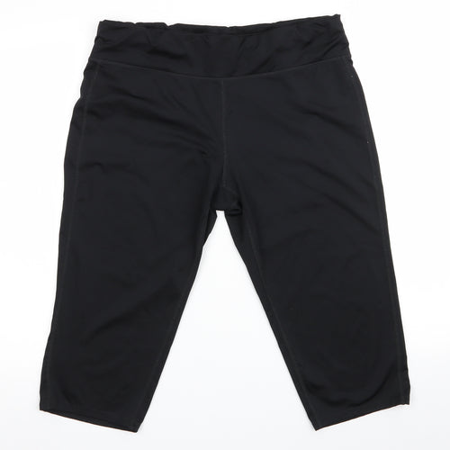 NX Sport Womens Black   Cropped Leggings Size 18 L17 in - Pocket in back waist